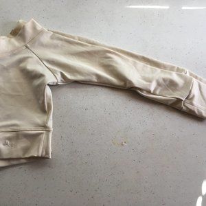 Mika Yoga Crop Top Long Sleeve Size Small Cream